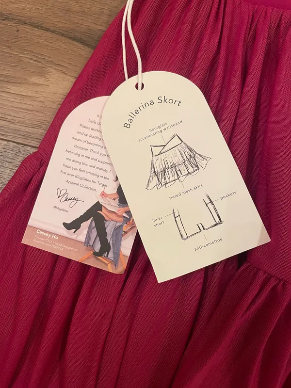 NWT! Blogilates Target X Popflex Viral Taylor Swift Ballerina Skort Burgundy Size Large - Image 10