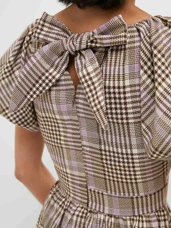 Anthropologie EN SAISON Brown Taupe Lavender Charleigh Maxi Dress - Image 8