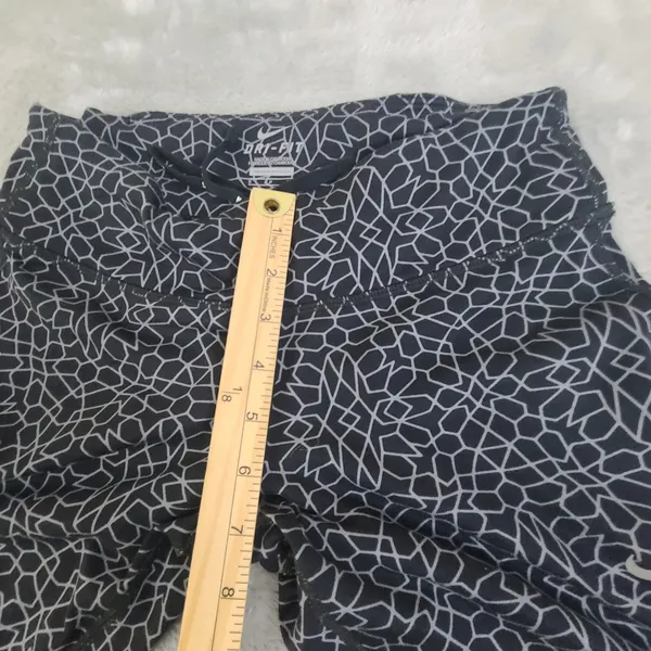 Nike Dri-Fit Running Capri Leggings Black Reflective Print Women's Size Small - Image 7
