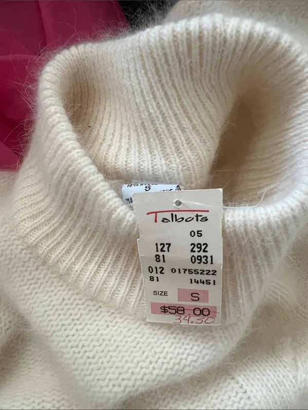 Vintage Talbots Cream Wool Blend Sweater Small NEW - Image 3