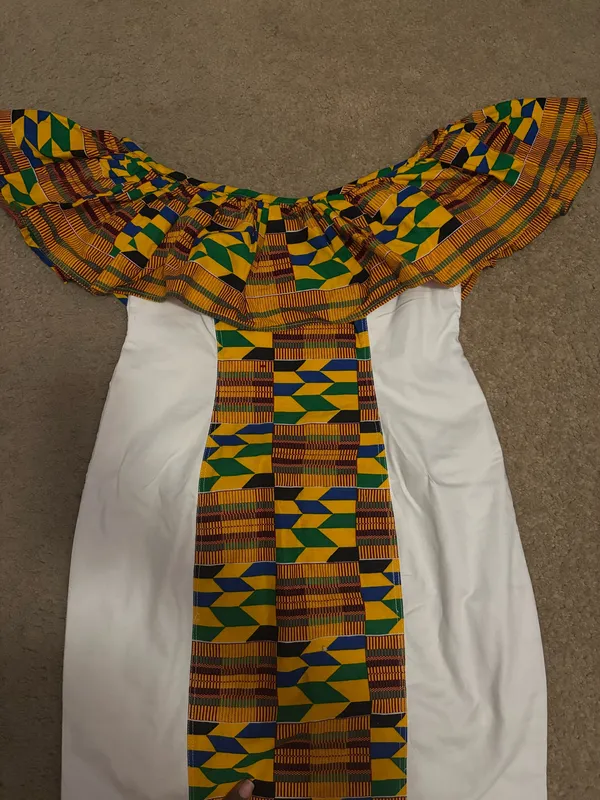 Off shoulder kente midi dress Multiple Size M - Image 3