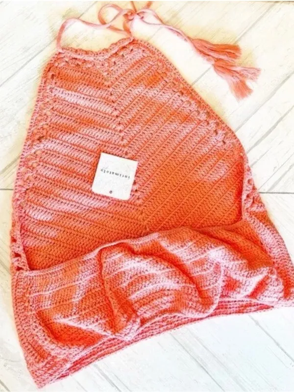 NWT Free People Intimately Know Better Crochet Brami Halter Watermelon Medium - Image 4