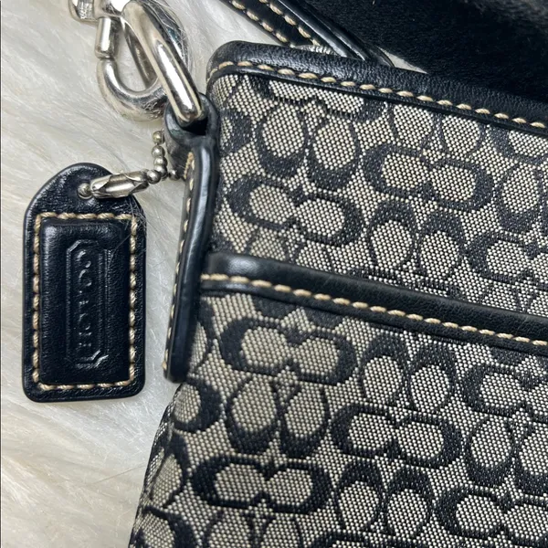 Vintage Coach Signature Canvas Crossbody Bag Mini Coach "c" Monogram Purse Small - Image 2