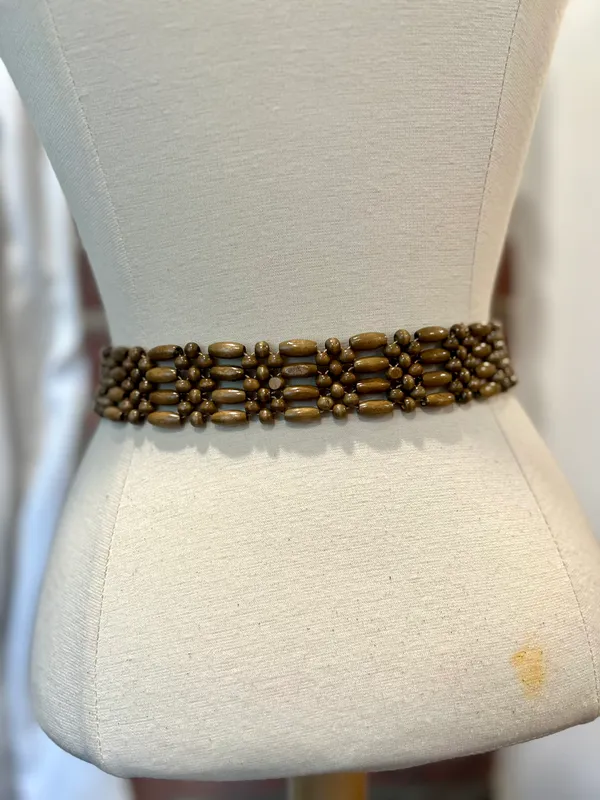 Boho Beaded Belt Brown - Image 5