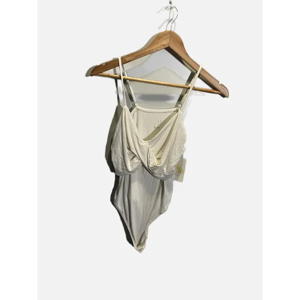 A New‎ Day Bodysuit Womens Medium Cream Twist Front Sleeveless Casual Chic - Image 2