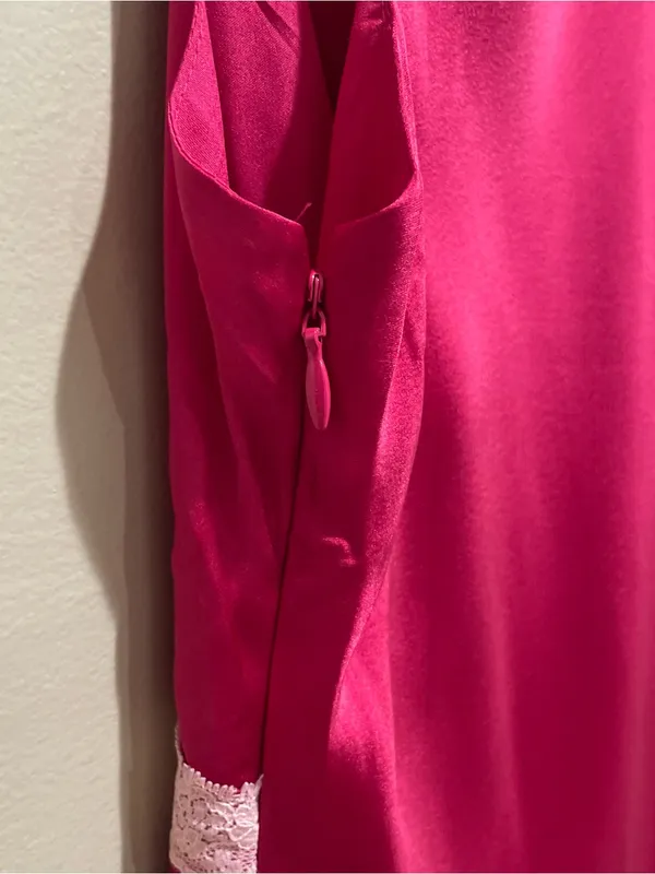 ASOS Design Satin Flippy Mini Dress Pink Lace Trim Sleeveless Women’s Size 6 - Image 11