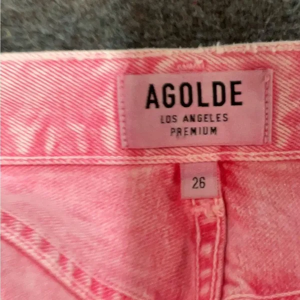 AGOLDE Dee Super High Rise Pink Potion Cut Off‎ Jean Shorts size 26 - Image 8