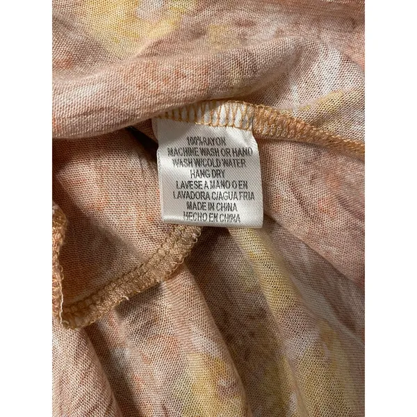 Cozy Co Boho Peach Long Sleeve Mini Dress Pockets Large Prairie Soft Girl Flowy‎ - Image 10