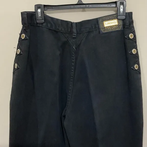 Vintage Lawman Black Jeans Sz 13/14 Western High Rise Relaxed Fit Cowgirl - Image 7