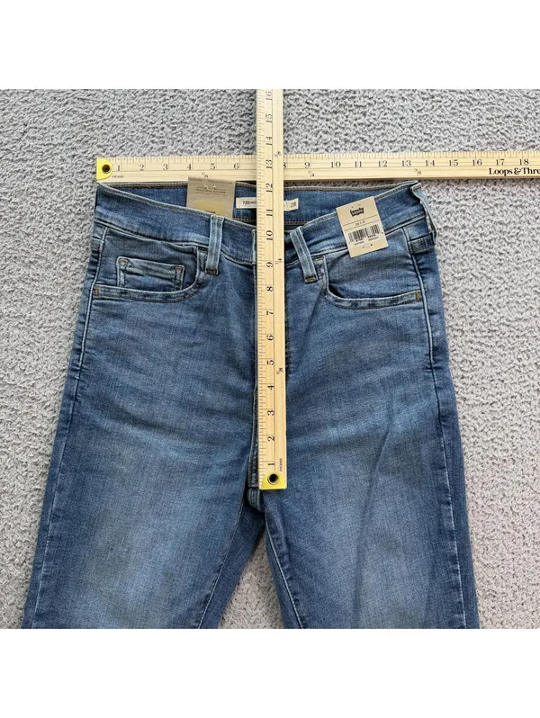 Levis 720 High Rise Super Skinny Jeans Womens 28x30 Light Wash Stretch Denim NWT - Image 3