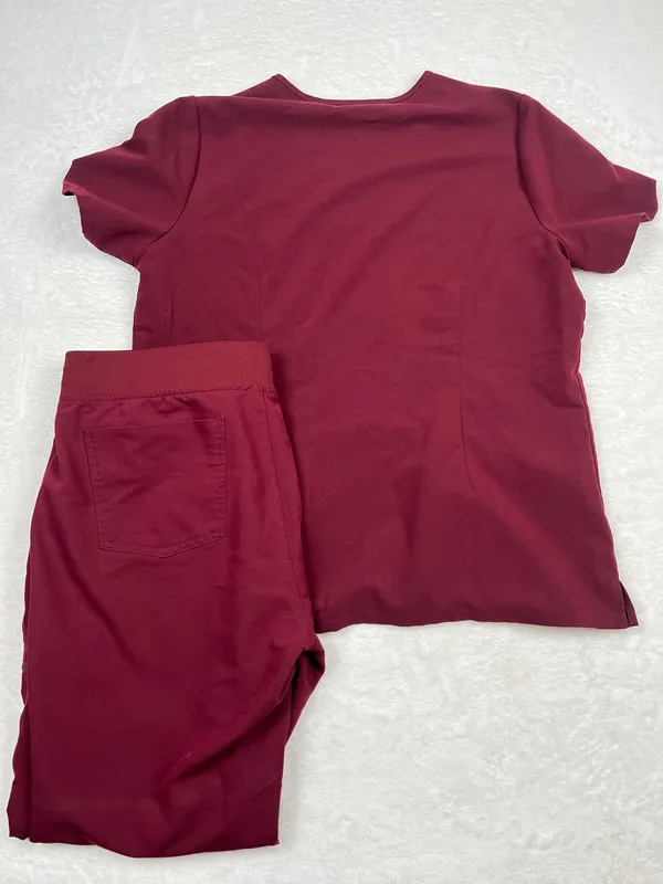 Figs Set Burgundy Casma Scrub Top Zamora Joggers L - Image 4