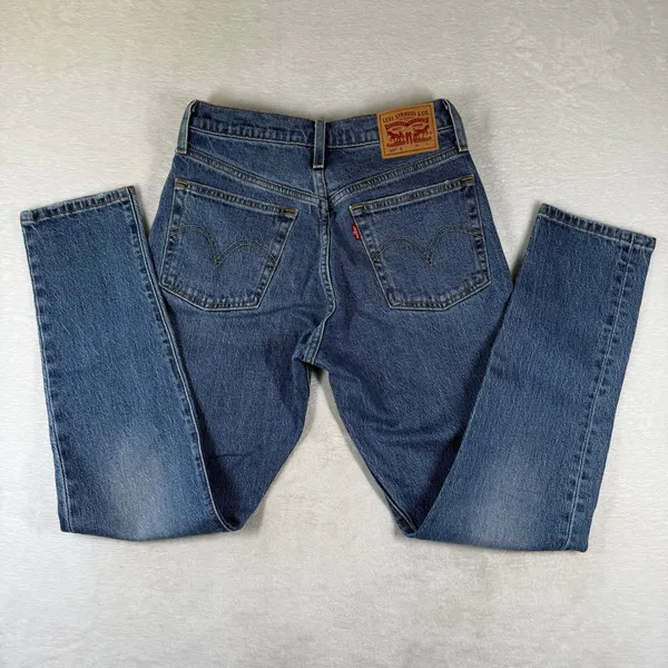 Levis 501 Original Fit Jeans Womens 25 Blue Denim Straight Leg Button Fly 9426 - Image 2