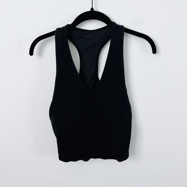 Alo Yoga Goddess Ribbed Cropped Tank Racerback - Image 2