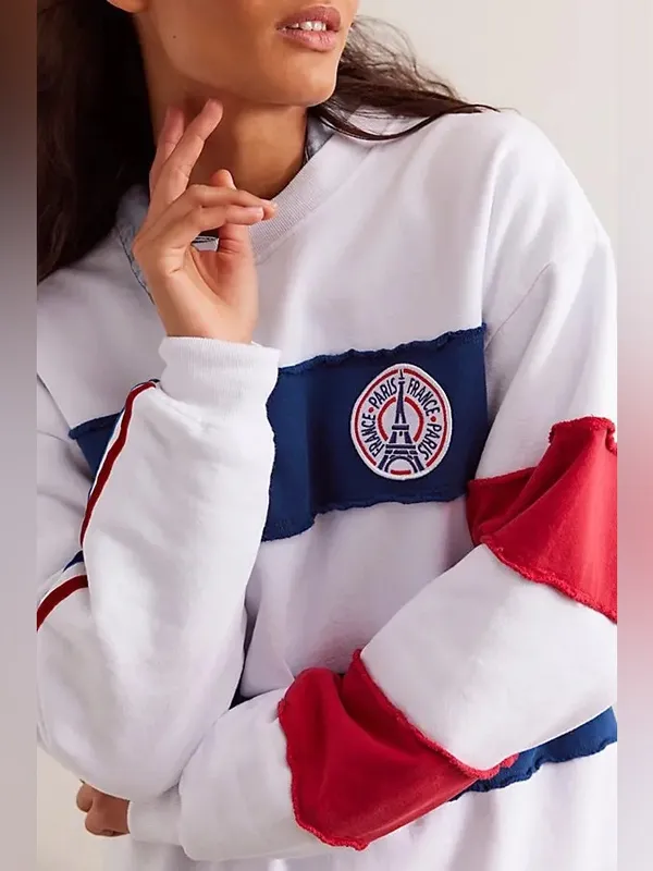 Free People x Ragabond Studio Paris France Striped Sweatshirt NWT Size Medium - Image 2