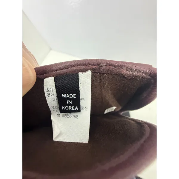 Jindo Fashion Burgundy Leather Gloves Size 44 Made in Korea - Image 2