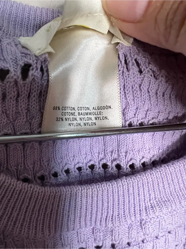 Maeve by Anthropologie Promenade Pointelle Purple Knit Ruffle Sweater Dress - Image 6