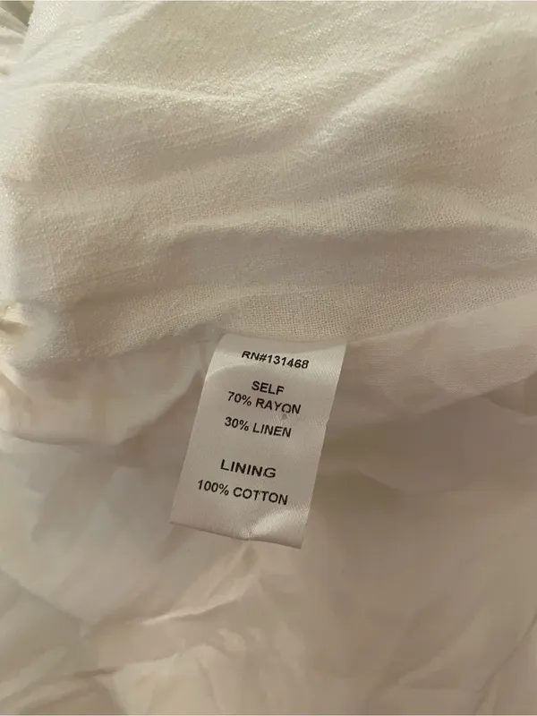 NWT Vici White White Linen Blend Open back Midi Dress Cutout Waist Medium - Image 9