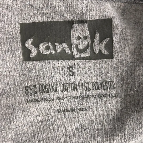 Sanuk Organic Cotton Hoodie Sweatshirt‎ Gray Small - Image 6