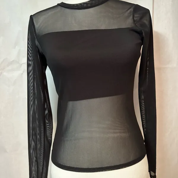 Shinestar Black Mesh Bodysuit - Image 4