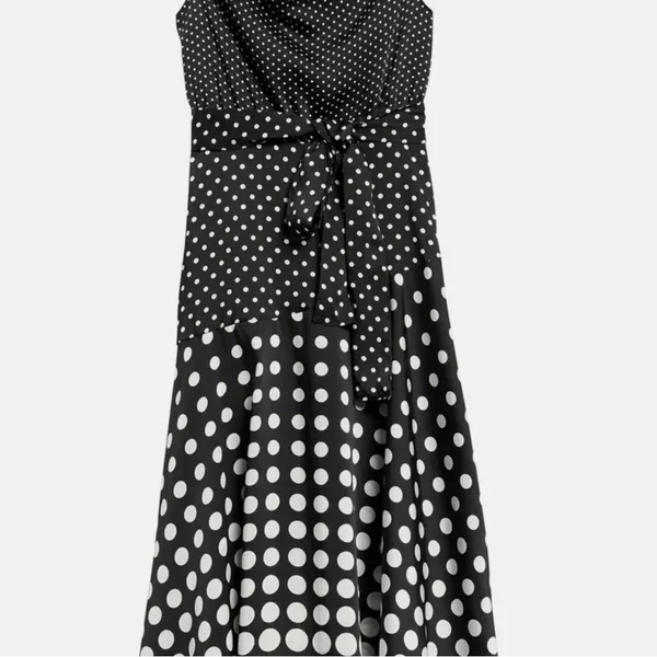 {Banana Republic} Brand New Cowl Neck Sleeveless Polka Dot Midi Dress - Image 7