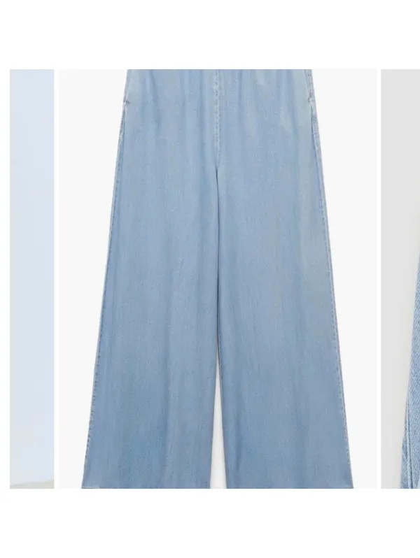 Mango Siros Pull-On Wide Leg Denim Pants - Image 2