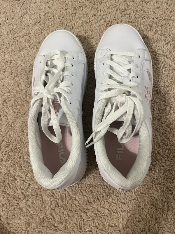 White Platform Embroidered Sneakers - Image 5