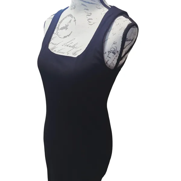 Baltic Born NWOT Moore Ribbed Tank Midi Dress‎ Square Neck Black Large - Image 5
