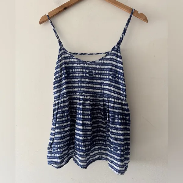 Roxy Juniors Blue and White Stripe Summer Beach Dress Cover‎ Up - Image 2