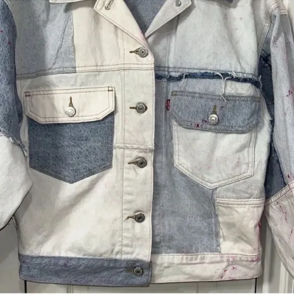 Levi's Light Blue Denim Oversized Jacket(Size XS) - Image 9