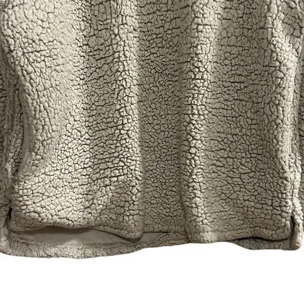 Elodie Women's Gray Sherpa Fleece 1/4 Zip Pullover‎ Jacket L - Image 5
