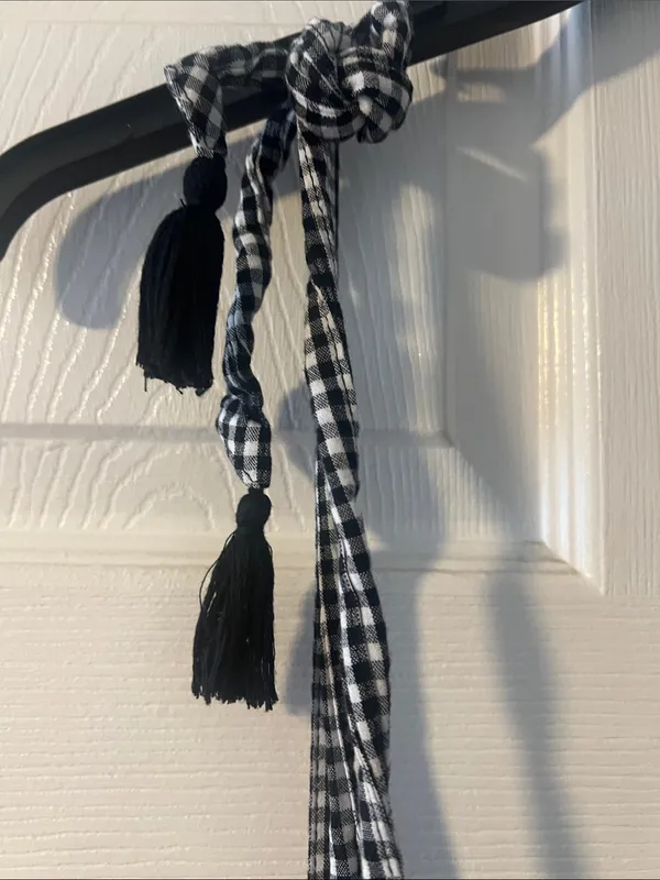 Old Navy Black & White Gingham Tie-Shoulder Mini Dress - Image 3