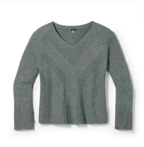 Smartwool Textured Knit V-Neck Sweater Size Medium - Image 8