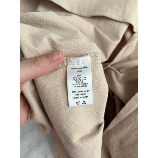 ASTR the Label Sand Beige Bow Back Apron Gathered Skirt Cottagecore Midi Dress M - Image 6