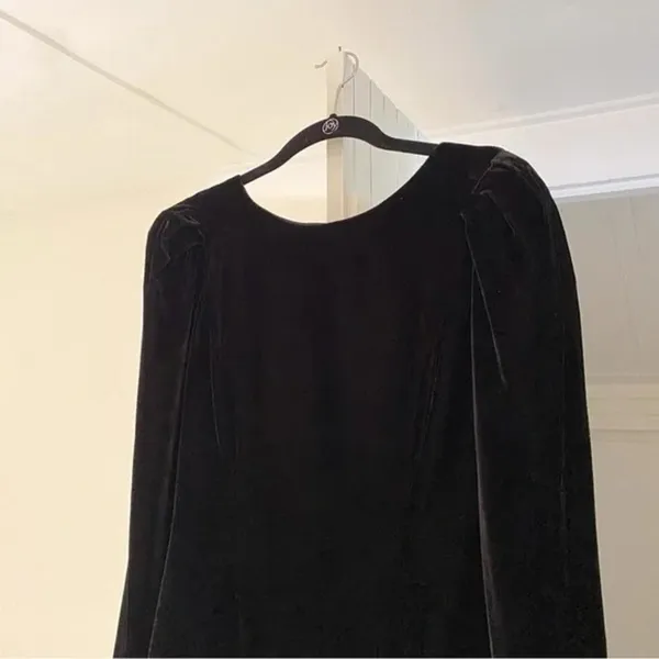 Moda Int’l Vintage 80s Velvet Backless Dress Black Size 4 - Image 5