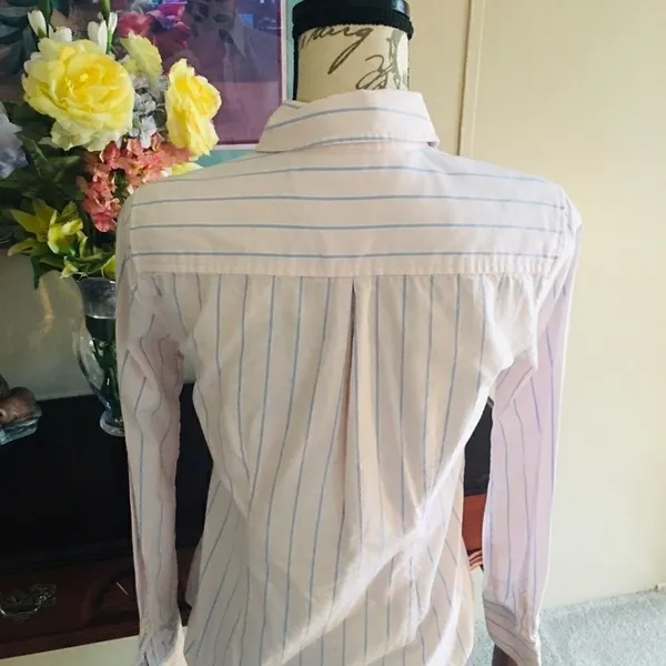 Tommy Hilfiger Pink Striped Button Down Blouse - Image 4
