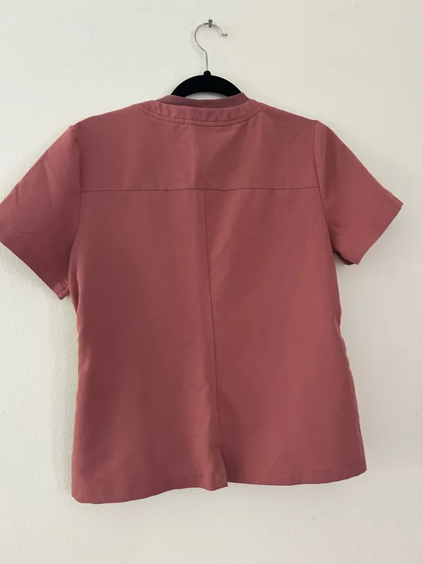Figs Oran Scrub Top Womens S Pink Short Sleeve Pockets - Image 5