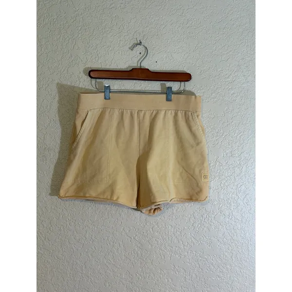 CALIA Shorts Yellow L‎ Womens Cotton Knit Lounge Activewear - Image 3