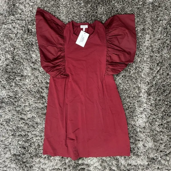 XYZ Boutique Gameday Ruffle Sleeve Dress in Red, Size M​​​​ - Image 2