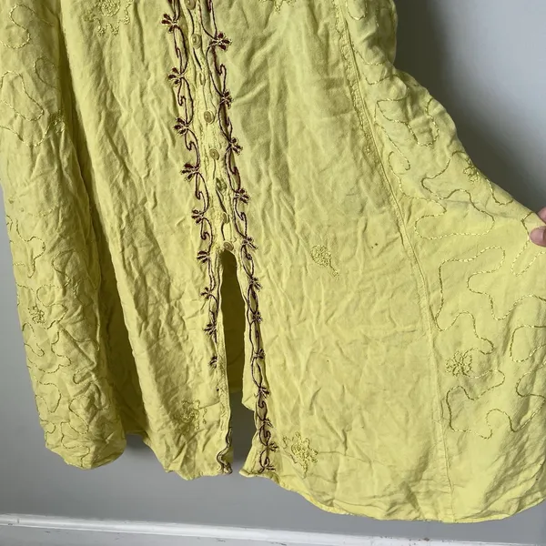 Henna Vintage Embroidered Boho Max Dress Sleeveless 100% Rayon Women's Size 1X - Image 7