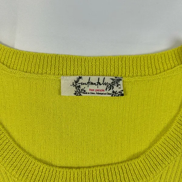 Free People Muscle Up Crop Tank Top In Lime Soda Yellow Size Small - Image 5