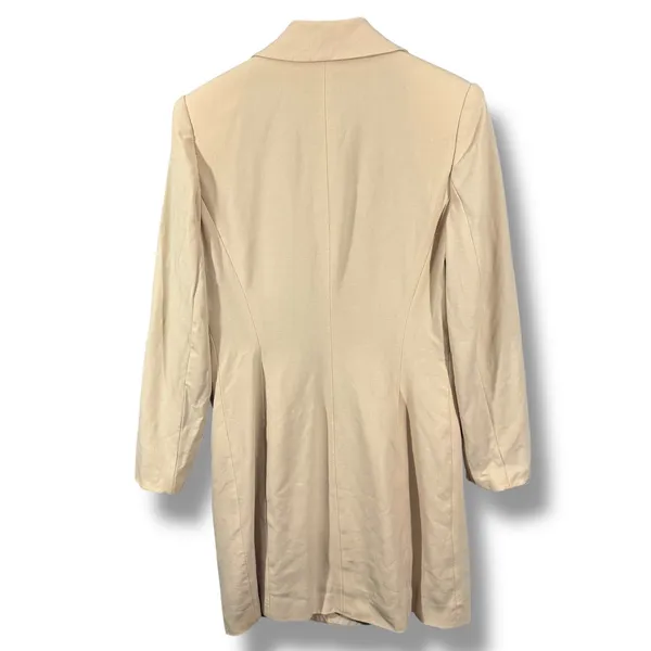 Vintage INC Beige Double Breasted Pure New Wool Trench Coat Size 10, Leopard - Image 2