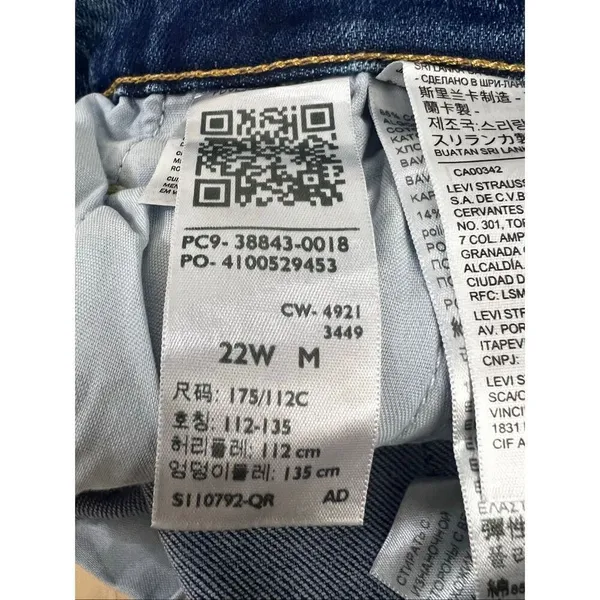 Levi’s Women RIBCAGE Blue Super High Rise Ankle Jeans Plus Size 22W Stretch - Image 12