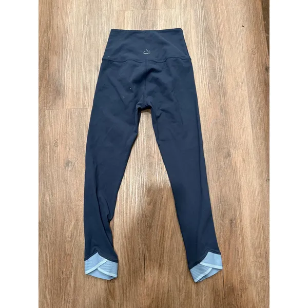 Beyond Yoga Womens Navy High Waisted Leggings Ribbed Crossover Tulip Cuff Small‎ - Image 2