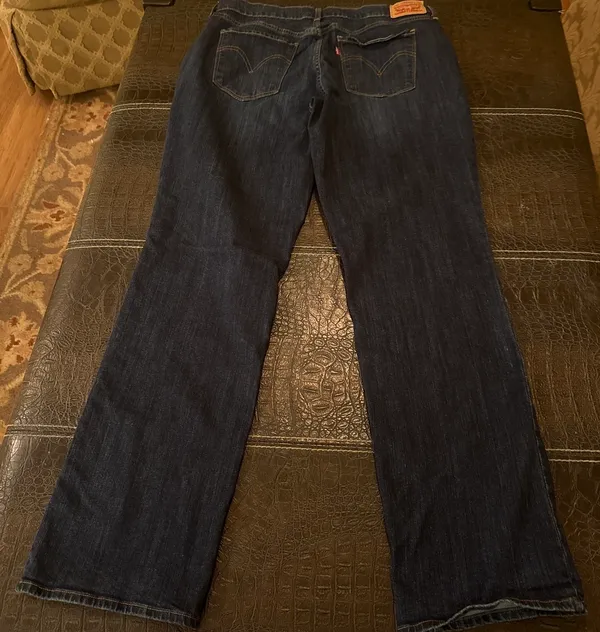 LEVIS 505 Jean Womens Sz 12 Straight Leg Mid Rise Dark Wash Stretch Denim 31x32 - Image 8