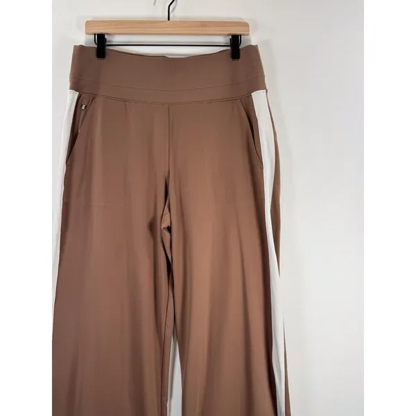 Athleta Womens Pants Brown Venice Wide Leg Colorblock Comfort Stretch Large - Image 7