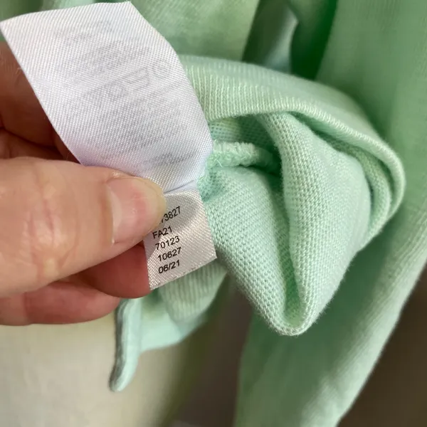 Loft Causal Mint Green‎ Pullover Hoodie 100% Knit Cotton Size Large - Image 5