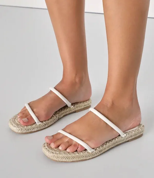 Matisse White Slide Sandals - Image 2