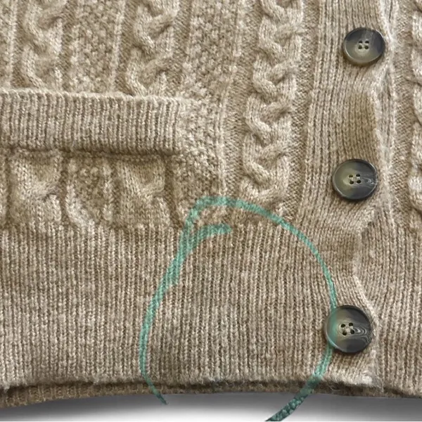 Zara light brown or tan button knit cardigan light brown oversized size small - Image 7