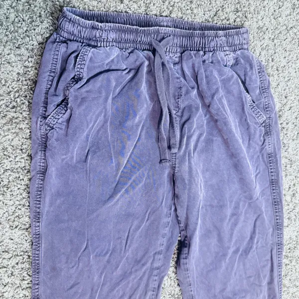 Aerie Sunwashed Purple Joggers XS Drawstring Elastic Waist Ankle‎ Zip Pants - Image 2