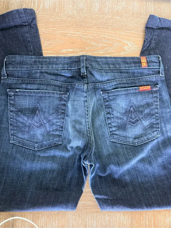 Women’s VTG 7 For All Mankind A-Pocket Bootcut Jeans Sz 31 Made in USA - Image 3